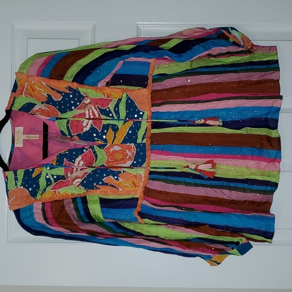 Anthropologie VERB Pallavi Singhi artisan printed peasant Shirt Size S